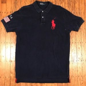 Ralph Lauren Polo Men's Blue USA Big Pony Polo